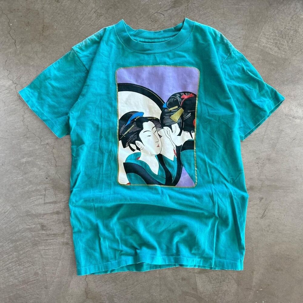 Vintage Oneita Kitagawa Utamaro Geisha Ukiyo-e Single Stitch T-Shirt